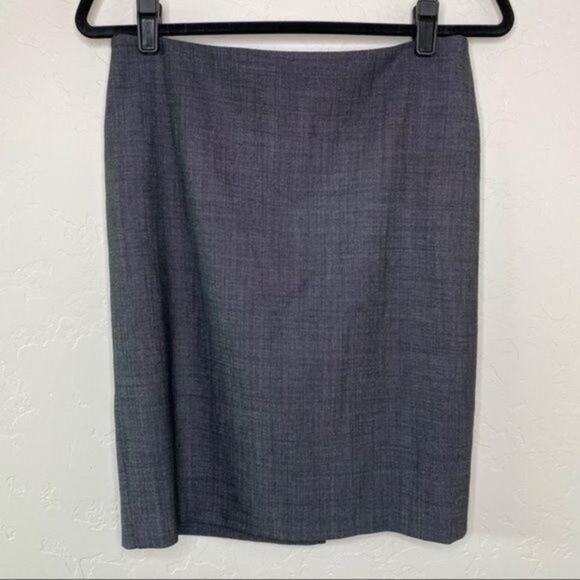 MaxMara Charcoal Gray Silk Blend Pencil Skirt 12 - Picture 6 of 6